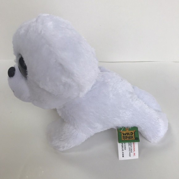 Wild Republic White Seal with Rainbow Hearts in Big Eyes Stuffed Animal Plush 6" - Picture 3 of 11